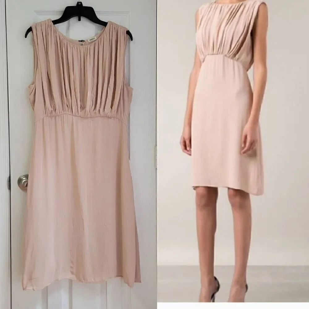 L'agence Matte Crepe Blush Ruched Ballet Dress 8